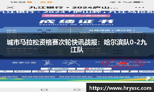 城市马拉松资格赛次轮快讯战报：哈尔滨队0-2九江队