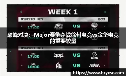 巅峰对决：Major赛争夺战徐州电竞vs金华电竞的重要较量